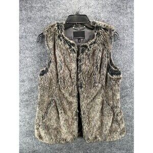 Banana Republic Women's XS Faux Fur Vest Plush Shaggy